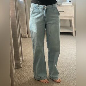 KanCan Women's Light Blue Wide Leg Trouser Jeans